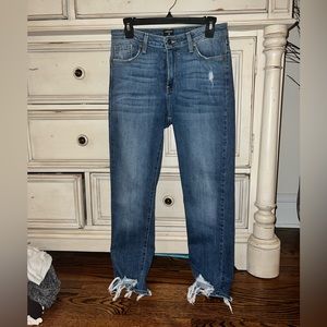 medium wash fitted jeans - lower rise